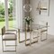 Homeroots 59" Clear And Gold Square Glass And Metal Trestle Base Dining Table 555147 - alternate 3