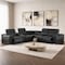 Homeroots Black Leather Power Reclining L Shaped Six Piece Corner Sectional With Console 643943 - alternate 2
