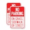 Signmission No Parking on Grass Sidewalk or Street, 12'' X 18'' 2 Signs, Heavy Gauge Aluminum, 2PK A-1218-2PACK-23697 - alternate 1