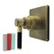Kingston Brass Single-Handle Six-Way Diverter Valve with Square Trim Kit, Antique Brass KS4043DKL - alternate 1