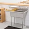 Koolmore 2 Compartment Stainless Steel  Commercial Kitchen Prep & Utility Sink with Drainboard SB141611-12L3 - alternate 3