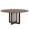 Homeroots 60" Brown Solid Wood and Rattan Cross Leg Base Round Top Dining Table 712201 - alternate 1