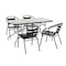 Flash Furniture 5PC Patio Set-55" Glass Table, 4 Black Chairs TLH-089REC-017CBK4-GG - alternate 1