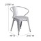 Flash Furniture Contemporary Chair, 21-1/2 in W 19" L 27-3/4" H, Integrated CH-31270-SIL-GG - alternate 3