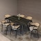 Leisuremod Ervilla Dining Chair with Stainless Steel Legs Velvet Seat and Wicker Back, Beige, 2PK EC20BG2 - alternate 3