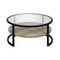 Homeroots 34" Black Glass And Steel Round Coffee Table With Shelf 520925 - alternate 3