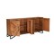 Homeroots 82" Brown Solid Wood Carved Geometric Sideboard with Four Doors 634313 - alternate 2