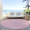 Homeroots 8' Pink And Ivory Round Chevron Washable Indoor Outdoor Area Rug 596287 - alternate 3