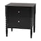 Baxton Studio Lucera Mid-Century Black 2-Drawer Bobbin Nightstand 257-14122-ZORO - alternate 1