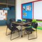 Regency Square Kee Mobile Adjustable Classroom Table W/ 4 Zeng Stack Chairs, 48 in W, 48 in L, Noble Oak TB4848NOAPCGY44BK - alternate 4