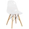 Leisuremod Dover Plastic Dining Side Chair with Wooden Legs, Clear EP19CL - alternate 1
