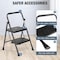 Wrightmaster 2-Step Lightweight Steel Step Stool, 8 ft. Reach with Safety Lock, 800 lb. Capacity, Black ZoroLDR-BT2S-BK - alternate 4