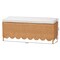 Bali & Pari Teresa Bohemian Light Honey Scalloped Rattan Ottoman Bench 256-14080-ZORO - alternate 3
