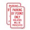 Signmission Parking By Permit Only Violators Will Be Prosecute, 12'' X 18'' 2 Signs, Heavy Gauge Aluminum, 2PK A-1218-2PACK-24902 - alternate 1