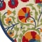 Homeroots 4' Navy Blue Beige Green Blue And Red Round Floral Indoor Outdoor Area Rug 546800 - alternate 3
