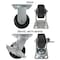 Hyw Products Heavy Duty Caster Set 4in Rubber on Cast Iron Wheels, 2 Rigid & 2 Swivel with Brake, 4PK 40-40R-A1-RC-2,40-40S-A1-RC-TB-2 - alternate 2