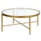 Homeroots 36" Gold Glass And Steel Round Coffee Table 520916 - alternate 1