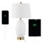 Jonathan Y Reese 26.5" 1-Outlet Contemporary Style Iron/Glass LED Table Lamp w/USB Charging Port, White/Brass Go JYL4053A - alternate 3