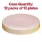 Smarty Had A Party 10.25" Pink with Gold Organic Round Disposable Plastic Dinner Plates (120 Plates), 120PK 930PG-CASE - alternate 3