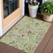 Homeroots 3' X 5' Artichoke Green And Pink Paisley Washable Indoor Outdoor Area Rug 588588 - alternate 1