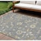 Homeroots 8' X 10' Gray Blue And Green Floral Washable Indoor Outdoor Area Rug 597815 - alternate 1
