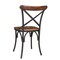 Homeroots Set of Two Brown And Black Metal And Wood Cross Back Dining Side Chairs 522062 - alternate 3