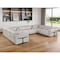 Homeroots Light Gray Italian Leather Power Reclining U Shaped Ten Piece Corner Sectional With Console 634689 - alternate 4