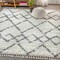 Jonathan Y Mercer Shag Plush Tassel Moroccan Tribal Geometric Trellis Ivory/Gray 4 ft. x 6 ft. Area Rug MCR102B-4 - alternate 1