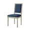 Homeroots Set of Two Navy Blue and Brown Upholstered Linen Dining Side Chairs 535365 - alternate 4