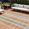 Homeroots 9' X 12' Peach Ivory And Orange Plaid Washable Indoor Outdoor Area Rug 613985 - alternate 1