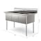 Koolmore 60 in. Three Compartment Commercial Sink, Bowl Size 18x24x14 in 18-Gauge Stainless-Steel KM-SC182414-N3 - alternate 3