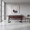 Homeroots 72" Dark Brown and Charcoal Solid Wood and Iron Frame Base Dining Table 640710 - alternate 2