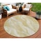 Homeroots 8' Gold Beige And Ivory Round Abstract Washable Indoor Outdoor Area Rug 582988 - alternate 1
