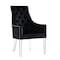 Homeroots Set of Two Tufted Black and Clear Upholstered Velvet Dining Arm Chairs 543545 - alternate 4