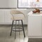 Armen Living Ramona 30in Swivel Bar Stool with Matte Black Iron and Beige Faux Leather LCRASWBABLKBG30 - alternate 3