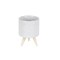 Homeroots Set of Three White Porcelain 1 Ounce Round Funny Face Pot Planters With Stands, 3PK 517974 - alternate 4