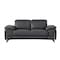 Homeroots 71in Dark Gray And Silver Genuine Leather Loveseat 329679 - alternate 1