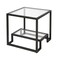 Homeroots 22" Black And Clear Glass And Steel Square End Table With Shelf 544206 - alternate 5
