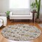Homeroots 8' Ivory Red And Green Round Floral Washable Indoor Outdoor Area Rug 604649 - alternate 3