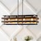 Jonathan Y Horizon 34" 4-Light Rustic Farmhouse Iron Linear LED Pendant, Wood Finished/Oil Rubbed Bronze JYL1306A - alternate 4