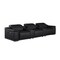 Homeroots 134" Black Top Grain Leather Reclining USB Sofa And Storage 643704 - alternate 2