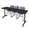 Regency Kobe Mobile T-Base Training Table W/ 2 Zeng Stack Chairs, 84 in W, 24 in L, Neo Walnut MKTRCC8424NW44BE - alternate 1