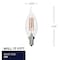 Bulbrite LED Filament 5W, Dimmable CA10, Clear Glass, E12 Base, 3000K, 750 Lm, 4PK 862858 - alternate 3