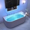 Anzzi Stone Bell 67 in. Flatbottom Freestanding Whirlpool and Air Bathtub with Center Drain and Faucet FT-AZ514WH-CH - alternate 3