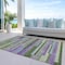 Homeroots 8' X 10' Moss Green Olive Green And Purple Striped Washable Indoor Outdoor Area Rug 613269 - alternate 5