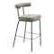 Homeroots 30" Green and Black Chenille and Steel Low Back Bar Height Bar Chair 555711 - alternate 4