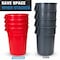 Magnum Tool 44 Gallon Trash Can, High-Vis Red, Construction Grade, Heavy Duty Plastic, 5PK CMTC-C000-44R05 - alternate 4