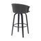 Armen Living Diana 30in Swivel Black Wood Bar Stool in Gray Faux Leather LCDIBABLKGRY30 - alternate 3