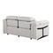 Homeroots 65in Light Gray and Black Italian Leather Power Reclining Loveseat 720493 - alternate 5