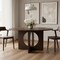 Homeroots 60" Natural Solid Wood Pedestal Base Round Top Dining Table 659074 - alternate 3